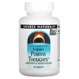 Підтримка нервової системи (звіробій), St. John's Positive Thoughts, Source Naturals, 45 таблеток