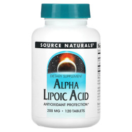 Альфа-ліпоєва кислота, Alpha Lipoic Acid, Source Naturals, 200 мг, 120 таблеток
