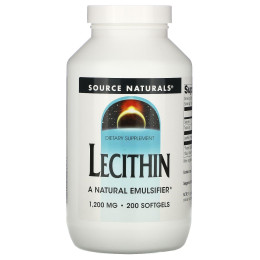 Лецитин, Lecithin, Source Naturals, 1200 мг, 200 капсул