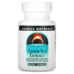 Зеленый чай экстракт (Green Tea Extract), Source Naturals, 100 мг, 60 таблеток