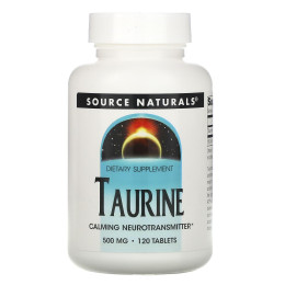 Таурин, Taurine, Source Naturals, 500 мг, 120 таблеток