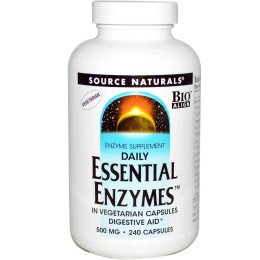 Ферменти для травлення, Essential Enzymes, Source Naturals, вегетаріанські, 500 мг, 240 капсул