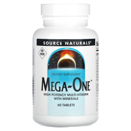 Мультивітаміни без заліза, Mega-One, Source Naturals, по 1 в день, 60 таблеток
