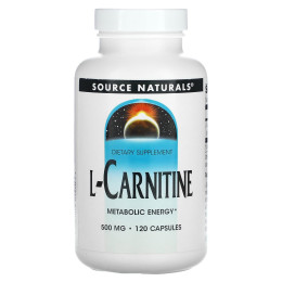 L-карнітин, L-Carnitine, Source Naturals, 500 мг, 120 капсул