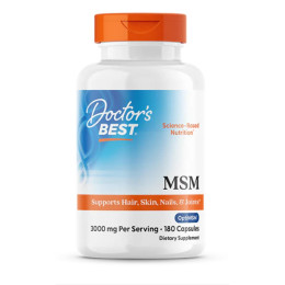 Метилсульфонілметан, МСМ, MSM, Doctor's Best, 1000 мг, 180 капсул