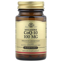 Коензим Q-10, Megasorb CoQ-10, Solgar, 100 мг, 30 гелевих капсул