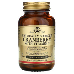 Журавлина + вітамін С, Cranberry Vitamin C, Solgar, натуральна, 60 рослинних капсул