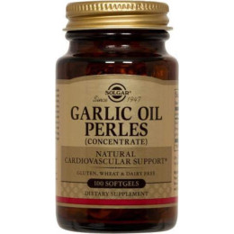 Часникова олія, Garlic Oil Perles, Solgar, концентрат, 100 капсул