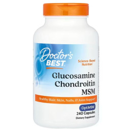 Глюкозамин, хондроитин, МСМ, Glucosamine Chondroitin MSM, Doctor's Best, 240 капсул