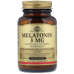 Мелатонін, Melatonin, Solgar, 3 мг, 120 таблеток для розжовування