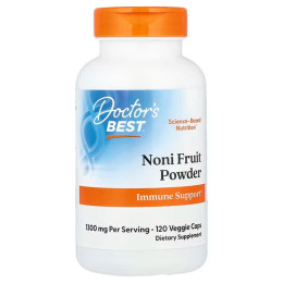 Нони, Noni, Doctor's Best, порошок из фруктов, 1300 мг, 120 вегетарианских капсул (650 мг в капсуле)