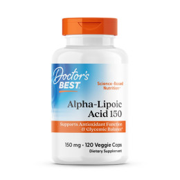 Альфа-липоевая кислота, Alpha Lipoic Acid, Doctor's Best, 150 мг, 120 веганских капсул