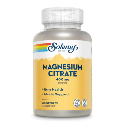 Магний цитрат, Magnesium Citrate, Solaray, 400 мг, 90 капсул