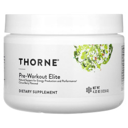 Передтренувальний комплекс, Pre-Workout Elite, Thorne, цитрус та ягоди, 122,6 г