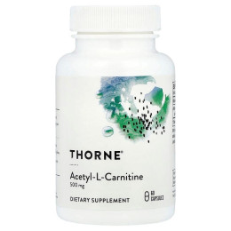 Ацетил карнітин, Acetyl-L-Carnitine, Thorne, 500 мг, 60 капсул