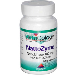 НаттоЗім, NattoZyme, Nutricology, 180 гелевих капсул