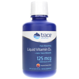 Рідкий вітамін D3, Liquid Vitamin D3, Trace Minerals Research, 5000 МО, тропічна вишня, 473 мл