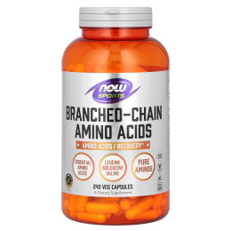 BCAA аминокислоты с разветвленной цепью, Amino Acids, Now Foods, Sports, 240 капсул