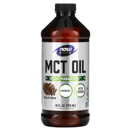 Масло МСТ для похудения, MCT Oil, Now Foods, Sports, вкус шоколадного мокко, 473 мл