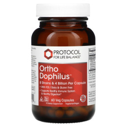 Пробиотики дофилус, Ortho Dophilus, Protocol for Life Balance, 60 растительных капсул