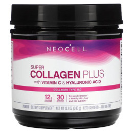 Колаген з вітаміном C та гіалуроновою кислотою, Super Collagen Plus, NeoCell, 390 г