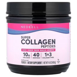 Супер колагенові пептиди, Super Collagen Peptides, Neocell, без смаку, 400 г