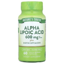 Альфа-ліпоєва кислота, Alpha Lipoic Acid, Vitamins, Nature's Truth, 60 капсул швидкого вивільнення