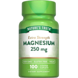 Магній, Magnesium, Nature's Truth, підвищена сила дії, 250 мг, 100 каплет