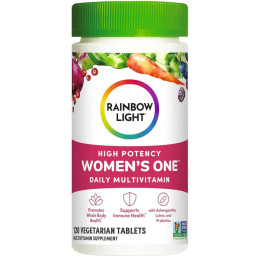 Мультивитамины для женщин, Women's One High Potency Daily Multivitamin, Rainbow Light, высокая эффективность, 120 вегетарианских таблеток