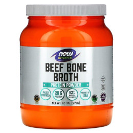 Бульон из говяжьих костей, Beef Bone Broth, Now Foods, Sports, протеиновый порошок, 544 г