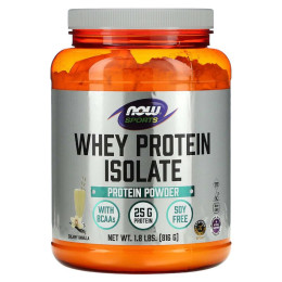 Ізолят сироваткового протеїну, Whey Protein Isolate, Now Foods, Sports, вершково-ванільний, 816 г