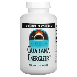 Гуарана, Guarana Energizer, Source Naturals, 900 мг, 200 таблеток