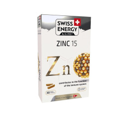 Цинк, ZINC blister, Swiss Energy, 15 мг, 30 веганских капсул