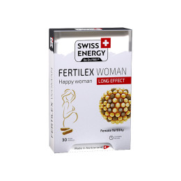Підтримка фертильності для жінок, Fertilex Woman, Swiss Energy, комплекс продовженої дії, 30 веганських капсул