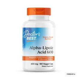 Альфа-липоевая кислота, Alpha-Lipoic Acid, Doctor's Best, 600 мг, 180 веганских капсул