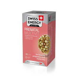 Мультивитамины для беременных и кормящих женщин, PRENATAL MULTIVIT, Swiss Energy, 19 витаминов и минералов, 30 капсул