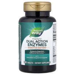 Ферменты для мышц и пищеварения, Mega-Zyme®, Dual Action Enzymes, Nature's Way, двойного действия, 200 таблеток