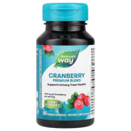 Клюква, Cranberry, Nature's Way, премиум смесь, 400 мг, 60 веганских капсул