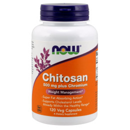 Хитозан и хром для похудения, Chitosan, Now Foods,  500 мг, 120 капсул