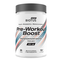 Предтренировочный комплекс, Pre-workout Boost, Biotus, вкус дыни, 350 г