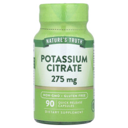 Калій цитрат, Potassium Citrate, Nature's Truth, 275 мг, 90 капсул швидкого вивільнення