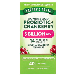 Пробіотики для жінок з журавлиною, Women's Probiotic + Cranberry, Nature's Truth, 40 вегетаріанських капсул