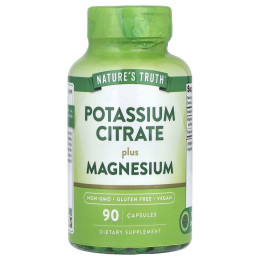 Калій цитрат плюс магній, Potassium Citrate Plus Magnesium, Nature's Truth, 90 капсул