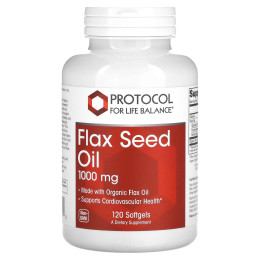 Масло семян льна, Flax Seed Oil, Protocol for Life Balance, 1000 мг, 120 гелевых капсул