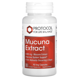 Мукуна, Mucuna Extract, Protocol for Life Balance, екстракт, 400 мг, 90 рослинних капсул