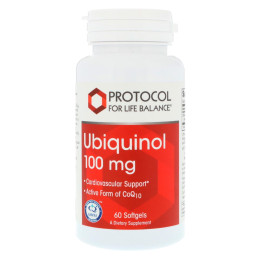 Убіхінол, Ubiquinol, Protocol for Life Balance, 100 мг, 60 гелевих капсул
