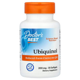 Убихинол, Ubiquinol, Doctor's Best, 200 мг, 30 гелевых капсул