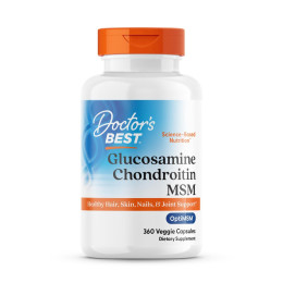 Глюкозамін хондроїтин МСМ, Glucosamine Chondroitin MSM, Doctor's Best, 360 вегетаріанських капсул