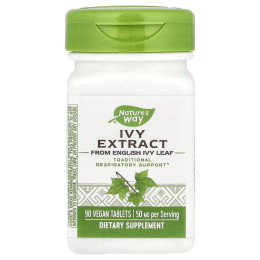 Плющ, Ivy Extract, Nature's Way, екстракт, 50 мг, 90 веганських таблеток (25 мг на таблетку)