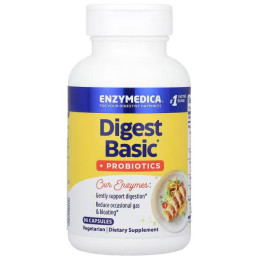 Ферменти та пробіотики, Digest Basic + Probiotics, Enzymedica, 90 капсул
